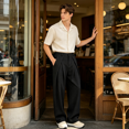 thumbnail image 5 of HBDesign Mens Summer Seersucker Wide Leg Pants Casual Breathable Comfort Trousers, 5 of 6