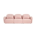 thumbnail image 5 of 3 Seater Sofa Couch with Deep Seats, Modern Upholstered  Teddy Fabric Sofa with Armrests, Comfy Couches for Living Room, Bedroom, Apartment,Pink, 5 of 9