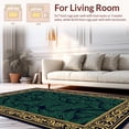thumbnail image 2 of ODIKA 3'x5' Machine Washable Non-Slip Area Rug, Green Boho Tiger With Ornate Scrollwork and Layered Botanical High Traffic Rug, Black, 299468, 2 of 7