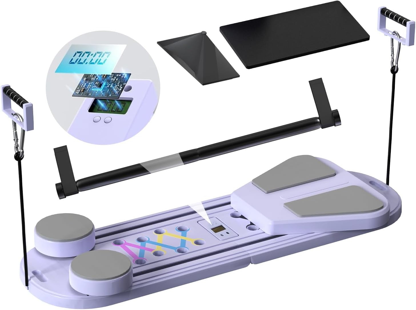 Pilates Reformer, 5 In 1 Pilates, Push-Up Abdominal Wheel Automatically