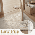 thumbnail image 3 of Machine Washable Entryway Rug 2x3, Non Slip Stain Resistant Vintage Floral Rug for Kitchen Bathroom Front Door Throw Rugs , Soft Low Pile Rugs-Brown, 3 of 6