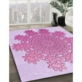 thumbnail image 3 of Ahgly Company Machine Washable Indoor Square Transitional Blossom Pink Area Rugs, 6' Square, 3 of 7