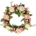 thumbnail image 1 of Corona de flores artificiales/guirnalda de flores artificial hecha a mano flores rosas guirnalda para Feliz Sencillez, 1 of 5