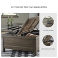 thumbnail image 6 of Signature Design by Ashley Moriville Rustic Hinged and Lift Top Cocktail Table with Hidden Storage, Light Brown, 6 of 9