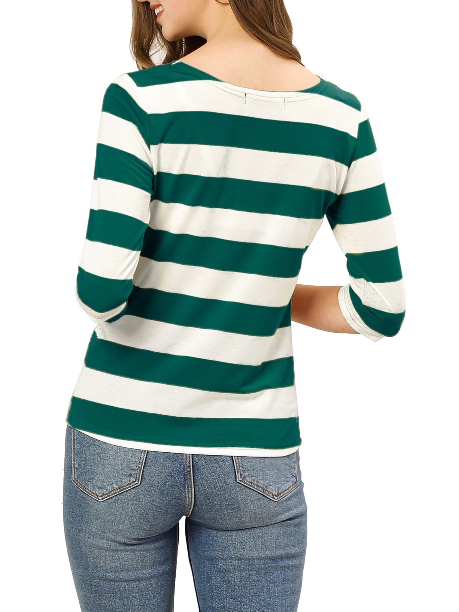 DARING DIVA Women's Halloween Costume Boat Neck Top T-Shirts M Green White