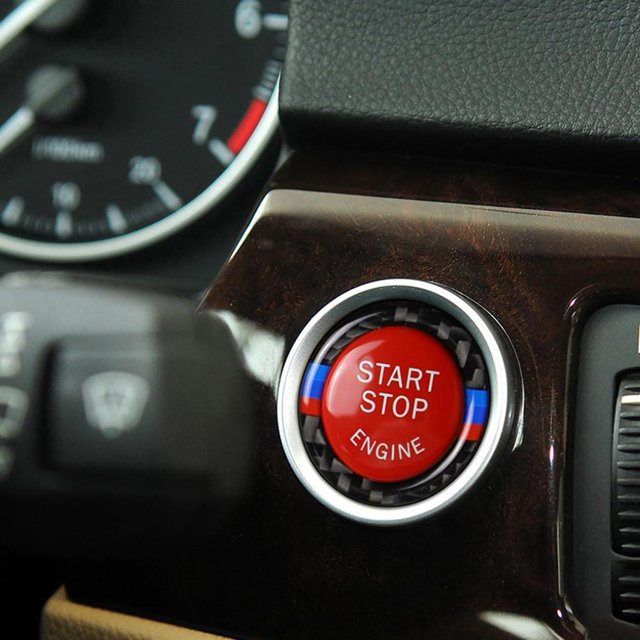 Para Coche Botón Start Stop Reemplazar cubierta + anillo para 320i (Tircolor rojo) Likrtyny Accesorios para autos y motos