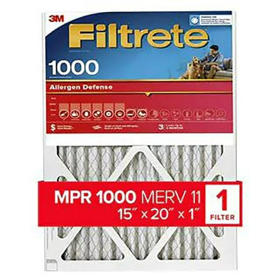 Filtrete 9806-4 15x20 x 1 In. Micro Allergen Defense Pleated Furnace Air Filter, Red, MPR 1000, 3 Months - Quantity 4