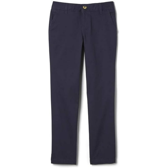 French Toast Pantalon Droit en Sergé Extensible pour Grandes Filles, Marine, 16