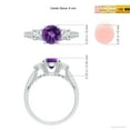 thumbnail image 4 of ANGARA Natural 0.8 Ct. Amethyst with Diamond Classic Ring in 14K White Gold for Women (Ring Size: 10.5), 4 of 8