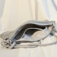 thumbnail image 5 of Women's Rhinestone Gingham Check Evening Purse Handbag, Silver, 5 of 9