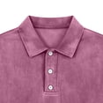 thumbnail image 4 of Puntoco Men’s Vintage Mineral Washed Long Sleeve Polo Shirt, Loose Fit Retro Collared Casual Pullover Top Pink XXXL(XXXL), 4 of 5