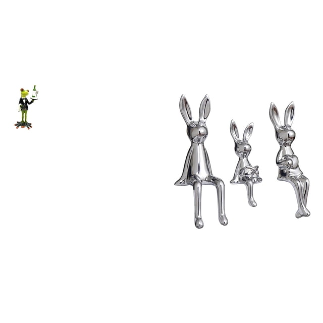 Figura de escritorio,Estatua de rana camarero,estante,escritorio,decoración del hogar,Escultura de figura,Estatua sentada Figura Escultura Adorno,Estatuas de conejos en miniatura para