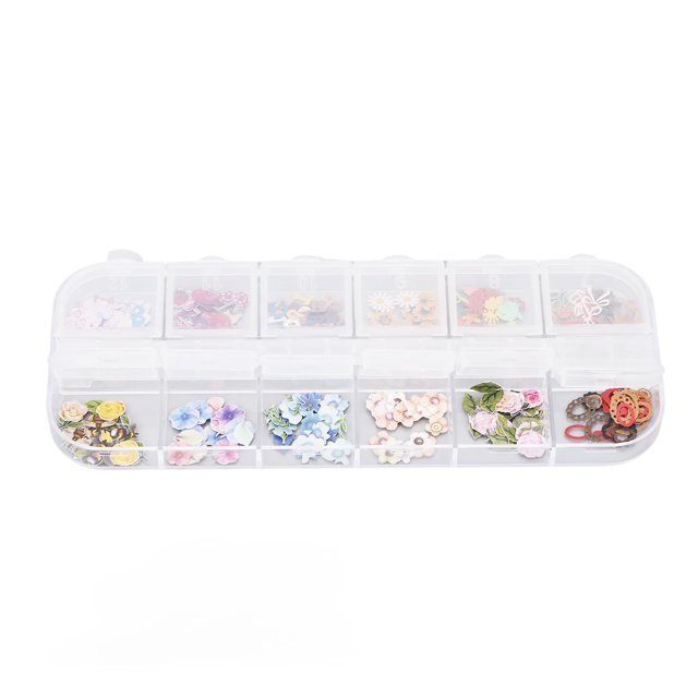 Nail Stickers, Nail Decals 3D Slices 12 Grid Long Lasting Widely Popular Delicate Decorative For Toenails For Girl Friends