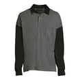 thumbnail image 5 of No Boundaries Men's & Big Men's Colorblocked Polo Shirt with Long Sleeves, Sizes XS-3XL, 5 of 5