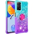 thumbnail image 2 of Phone Case for Xiaomi Redmi Note 11 Pro 5G/4G, Shiny Bling Quicksand Effect TPU Bumper Case with Four Corners Protection Cover for Redmi Note 11 Pro 5G/4G, Blue Purple, 2 of 14