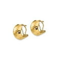 thumbnail image 4 of 14K Yellow Gold Hammered Omega Button Earrings, 4 of 5