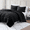 Black, variant on Casa Platino Queen Size Comforter Set – Soft Hydro-Brushed Pre-Washed Microfiber Comforter Set Queen - Bed Comforter Queen Set- Includes Queen Comforter & 2 Queen Pillow Shams – Ticking Stripe Blue
