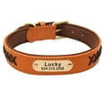 thumbnail image 2 of Pet Artist Personalized Dog Collar Soft Padded Braided Leather Custom Engraved Name ID Tags, 2 of 10