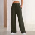 thumbnail image 3 of Pantalones de chándal informales con cordón, ajuste holgado, conjunto diario con bolsillos para mujer Kuymtek ejercito verde T S para Mujer, 3 of 6