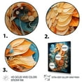 thumbnail image 3 of Designart "Symphony of Seahorses in Orange and Blue I" Animals Canvas Wall Art - Traditional Orange Seahorse Living Room Canvas Art, 3 of 6