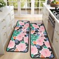 thumbnail image 4 of Kitchen Rugs Sets Of 2,Pioneer Flower Floral Print Pattern Anti Fatigue Kitchen Mat Rugs Non Slip Washable,Decorative Kitchen Floor Mats for Kitchen,Sink,Laundry,17"x47"+17"x47", 4 of 5
