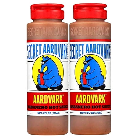 Secret Aardvark Habanero Hot Sauce | Made with Habanero Peppers & Roasted Tomatoes | Non-GMO, Low Sugar, Low Carb | Awesome Hot Sauce & Marinade 8 oz (2 pack)