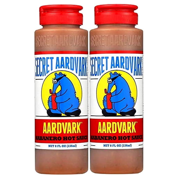 Secret Aardvark Habanero Hot Sauce | Made with Habanero Peppers & Roasted Tomatoes | Non-GMO, Low Sugar, Low Carb | Awesome Hot Sauce & Marinade 8 oz (2 pack)