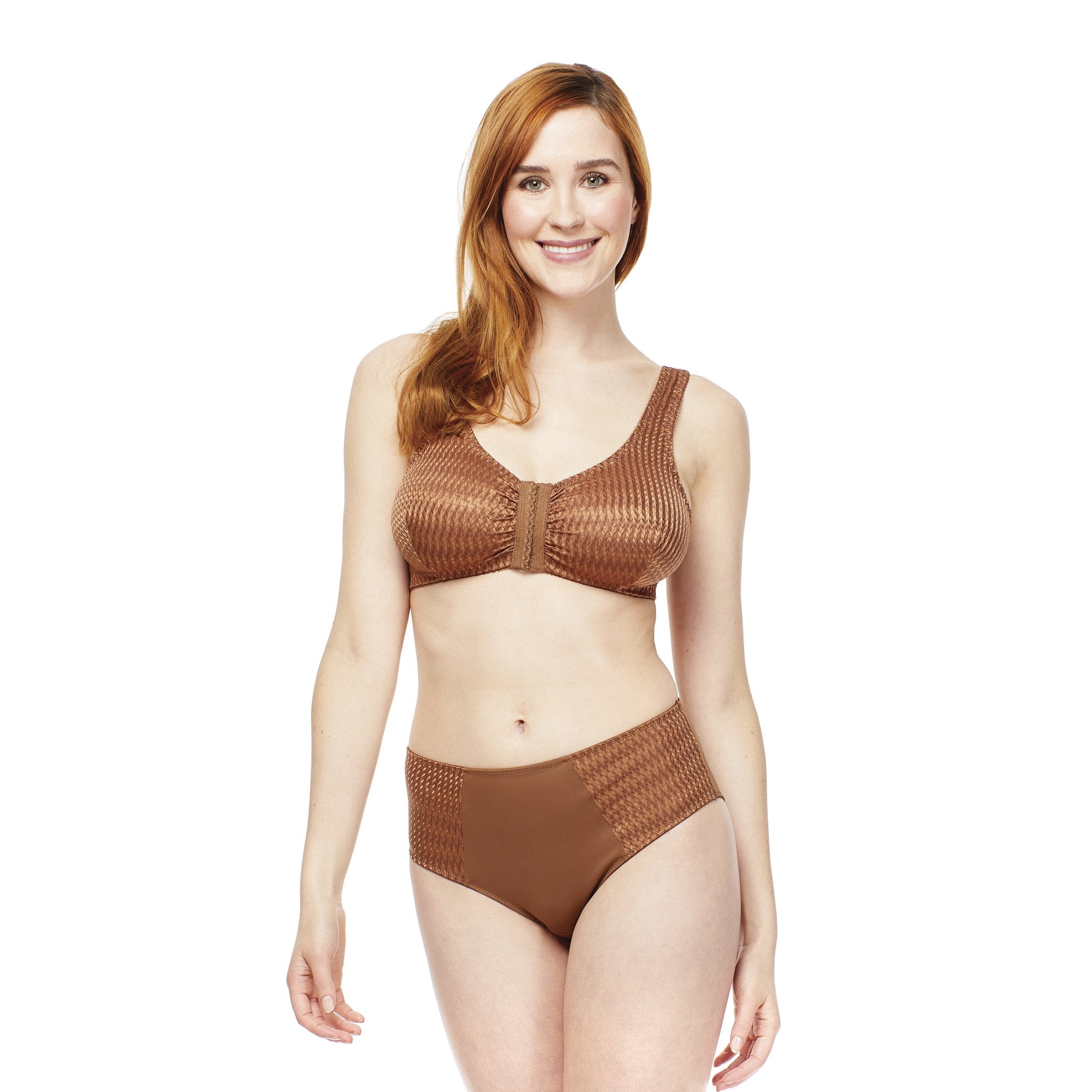 Carole Martin Full Freedom Comfort Bra WireFree Front Closure Style 7218 Cafe 40