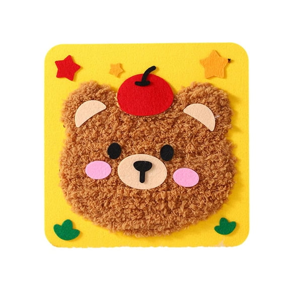 DIY Embroidery Doll Set for Kids - Cartoon Animal Sewing Arts and Crafts Kit with Felt, Yarn & Safety Tools Learn to Sew Educational Toy for Girls & Boys Ages 3 Easter, Birthday Gift, 8.27