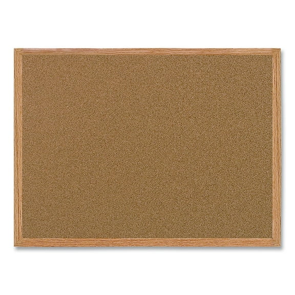 MasterVision MC070014231 Value Cork 24 in. x 36 in. Bulletin Board - Brown Surface/Oak Frame