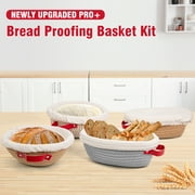 Gimgong Cotton Rope Banneton Bread Proofing Basket Set with Liners for Artisan and Sourdough Baking