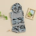 thumbnail image 5 of LNMQLPDBS Baby Boy Summer Clothes Camo Outfits Color Block Hooded Tank Tops and Elastic Waist Shorts Set Infant Boy 2 Piece Clothing Set, 5 of 7