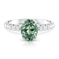 thumbnail image 5 of Rosec Jewels 2 Carat Lab Grown Green Diamond Oval Engagement Ring - IGI Certified - VS1 Grade - Green and White Diamond Ring, 18K White Gold, US 3.50, 5 of 9