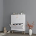 thumbnail image 6 of Hassch White Shoe Storage Cabine, Shoe Organizer Cabinet with 2 Flip Drawers, Freestanding Shoe Storage Rack, Wood Shoe Organizer for Entryway, Living Room and Closet, 6 of 6