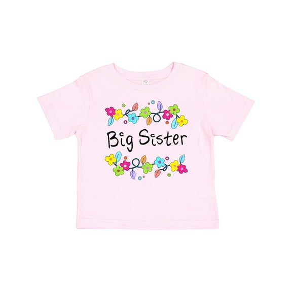 Inktastic Big Sister Bright Flowers Girls Baby T-Shirt
