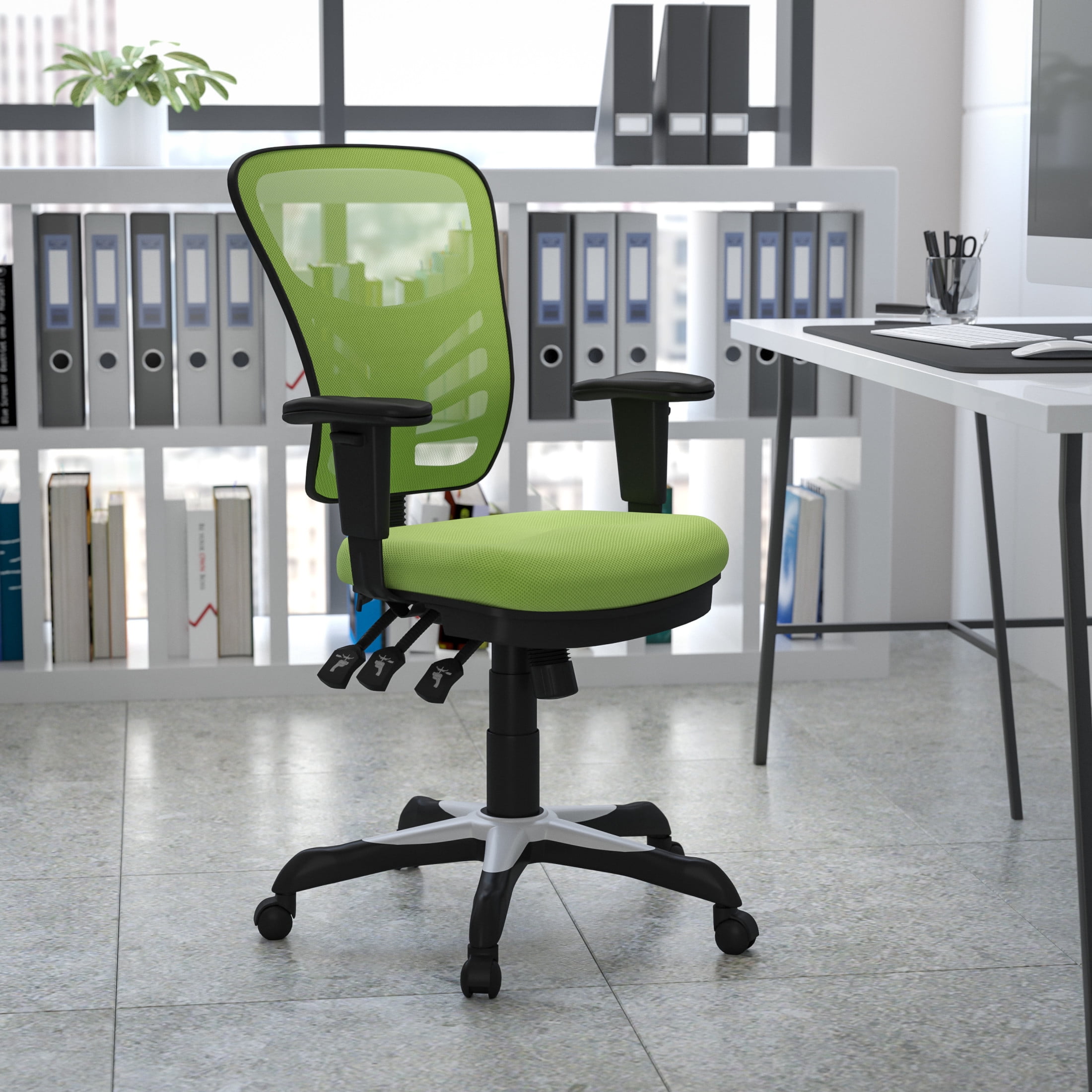 Flash Furniture Nicholas Ergonomic Mid-Back Swivel Office and Gaming Chair, Green