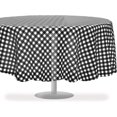 thumbnail image 1 of HAHDAXIA Nappe de Fête en Plastique Jetable Standard à Carreaux Vichy Noir, Lot de 12, Nappe Ronde à Carreaux de 84 Pouces, Housse de Table Drapeau de Course, 1 of 6