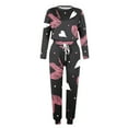 thumbnail image 5 of JGGSPWM 2 Piece Valentines Sweatsuits for Women Casual Active Wear Outfit Jogger Set CuteHeart Print Spring Fashion 2024 Matching Pajama Pjs Lounge Wear Black XL, 5 of 6