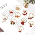 thumbnail image 2 of Christmas Elk Santa Ring For Women Fashion Cute Gold Color Drip Glaze Opening Adjustable Finger Ring Party New Year Jewelry Gift, 2 of 5