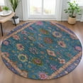 thumbnail image 4 of Dalyn Rugs Machine Washable Indoor/Outdoor Chantille ACN2046 Teal 8' x 8' Round Rug, 4 of 7