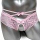 thumbnail image 3 of Personality Mens Underwear Opening Crotch Transparent Sexy Sissy Panties Gay Male Lace Temptation Low-Waist Crotchless Briefs, 3 of 5
