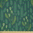 thumbnail image 2 of Ambesonne Botanical Fabric by the Yard Microfiber, Forest Tones Pine Leaves, 10 Yards, Dark Teal and Green, 2 of 2