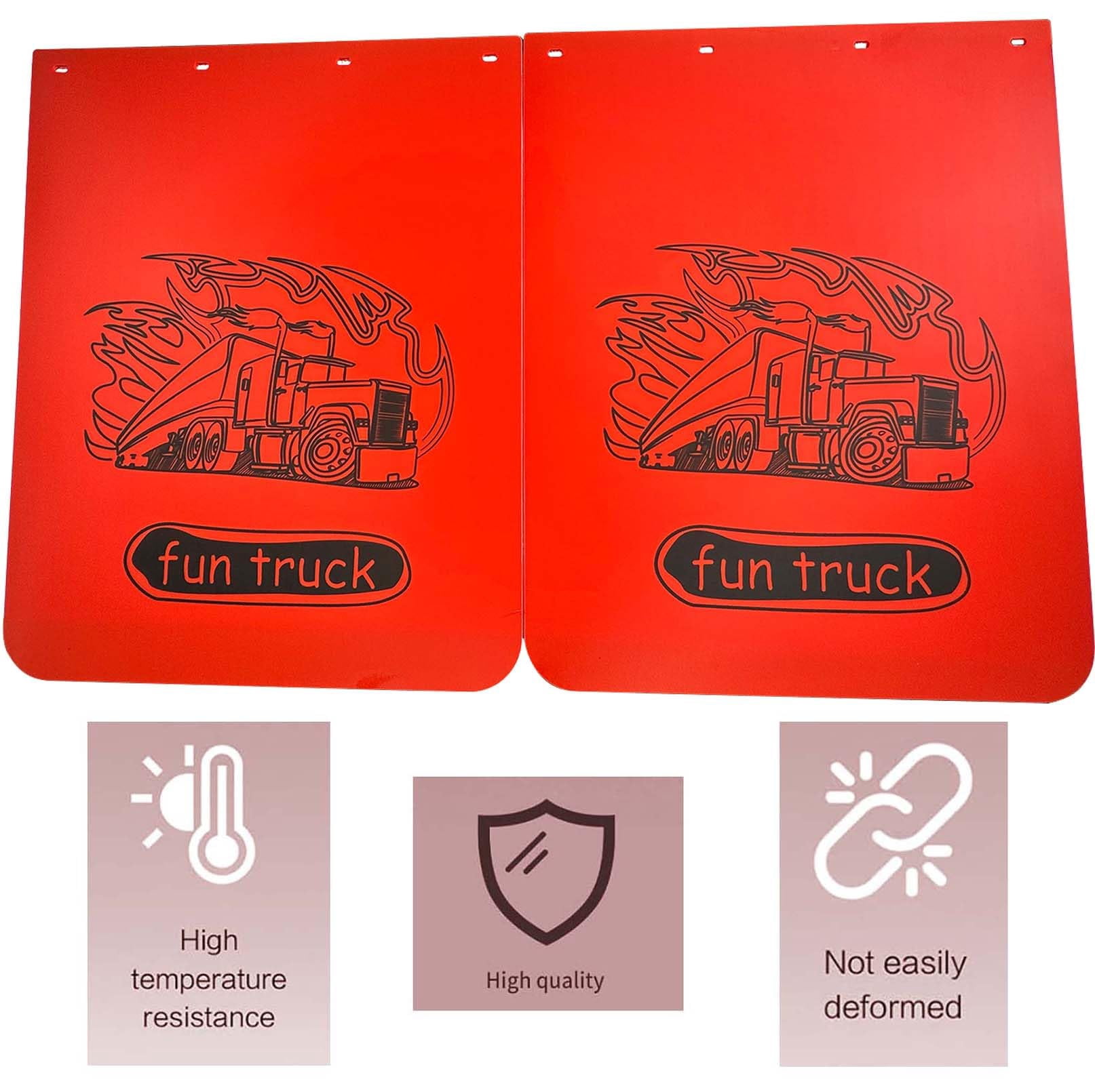 BST BSSP Universal Red Mud Flaps for Semi Trucks, 24 ''X30'' Heavy-Duty Polymer Trailer Truck Mud Guards Splash Flaps Semi Mud Flaps for Freightliner Kenworth Peterbilt International