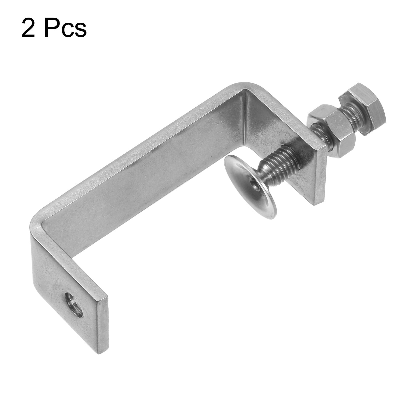 Uxcell 2Pcs Stainless Steel C Clamps 3.35" Wide Jaw Opening Small Metal U Clamp for Woodworking Household Mounting