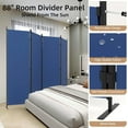 thumbnail image 2 of Room Divider 4 Panel Folding Privacy Screens with 3 Wider Feet Portable Wall 6FT Partition Room Dividers as Dressing Screen，Wall Divider for Home Office Children's Separate Rooms,Blue, 2 of 18