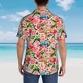 thumbnail image 4 of Fuzoiu Watercolor Birds Print Hawaiian Shirt for Men, Summer Beach Casual Short Sleeve Button Down Shirts, Men’s Beach Summer Shirts with Pocket,Small, 4 of 7