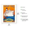 thumbnail image 2 of Sunshine Cruises - Lamport & Holt Line - Vintage Ocean Liner Travel Poster c.1930s - Fine Art Matte Paper Print (Unframed) 16x20in, 2 of 4
