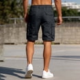 thumbnail image 4 of Ynynloco Men's Casual Cargo Shorts Zip Fly Cotton Elastic Waist Loose Fit Drawstring Short, 4 of 8