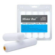 Paint Rollers Paint Brushes High Density Foam Mini Roller Sleeve - 6" White (Pack of 10) | Foam Gloss Rollers
