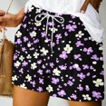 thumbnail image 2 of Colorful Women Floral Print Loose Fit Shorts Lace Spandex Shorts for Women Casual Tie Knot Straight Leg Fall Summer Shorts 2025 Clothes Fashion Country Concert M, 2 of 5